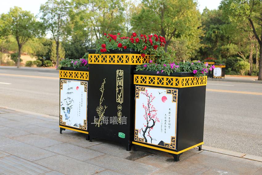 梅蘭竹菊不銹鋼花箱精品